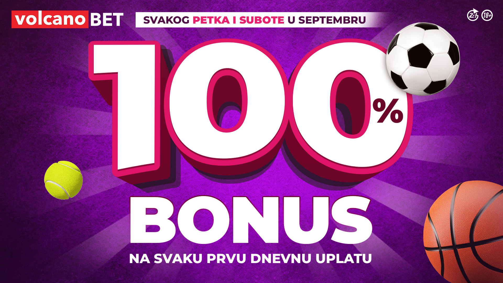 100% bonus na depozit septembar