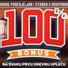 100% bonus na depozit Novembar