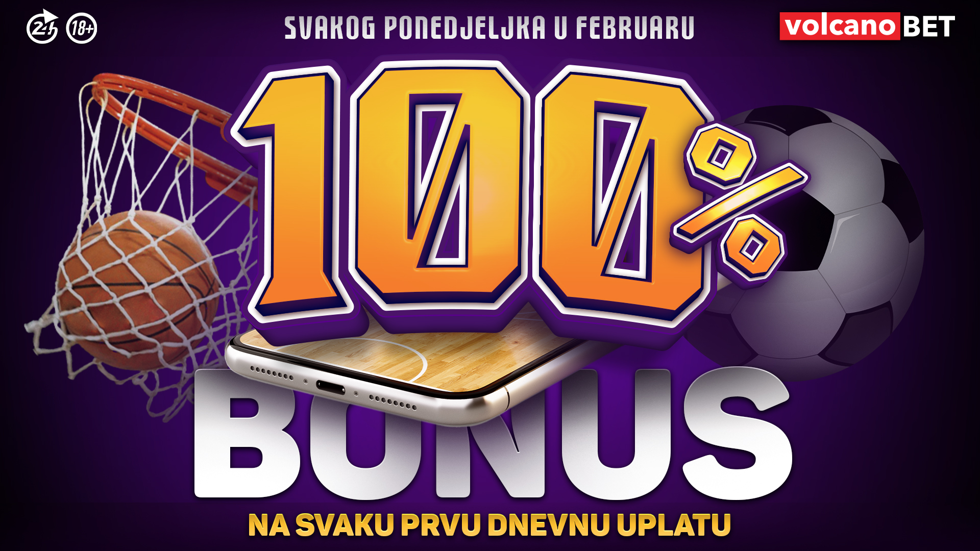 100% Bonus na depozit Februar